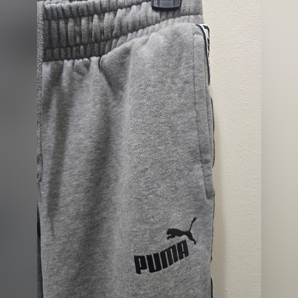 ​PUMA Gray Logo Tape Joggers - Picture 3 of 9